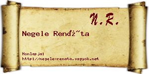 Negele Renáta névjegykártya